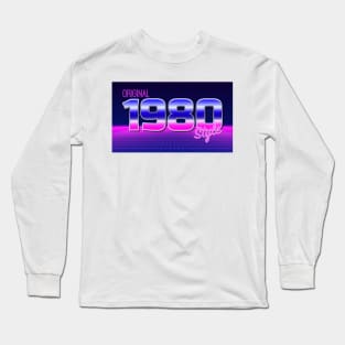 Original 1980 Style - 80s Neon Grid Nostalgia Long Sleeve T-Shirt